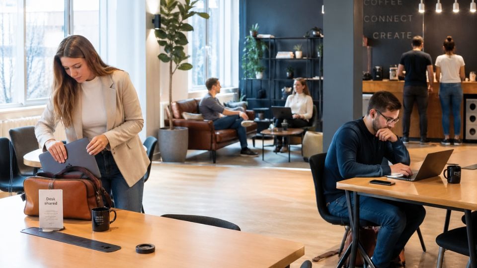 Espace de coworking lumineux